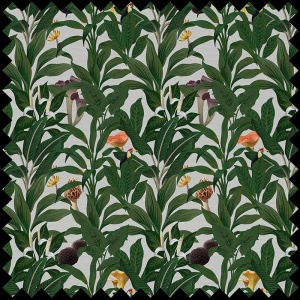 White tropical story Fabric
