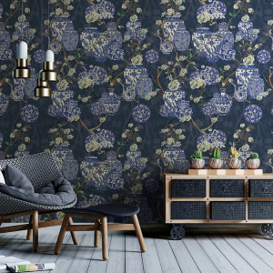 Обои Hydrangea and Ginger Tea Party Blue