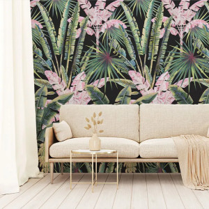 Blush Groove in black Behang