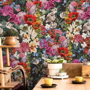 Bouquet Di Primavera (Dark) Papel pintado