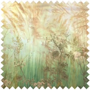 Bright Greenery Sunset Fabric