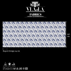 Chinese toile (blue) Текстилен материал - Img 2