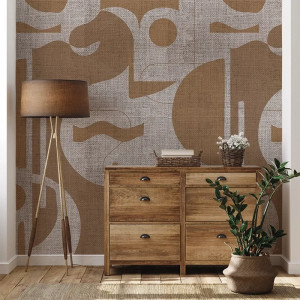 Contours in Bold (cream) Behang