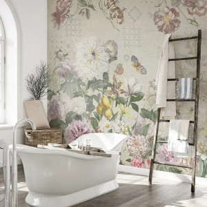 Flutter Of Wings Cream Wallpaper