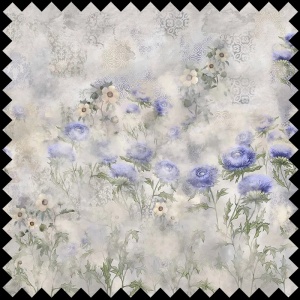 Indigo Carline Bouquet Field Fabric