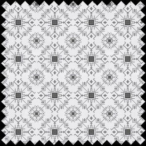 Material Textil Raza de Soare (alb-negru)