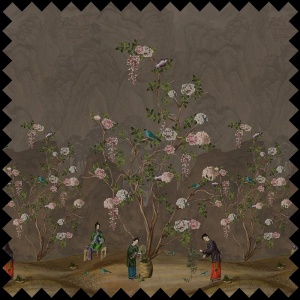 Material Textil Scenes from life (brown)