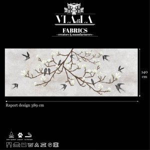 Material Textil The Land of the Swallows grey - Img 2