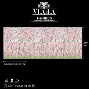 Peacock Chinoiserie in Rosa Текстилен материал - Img 2