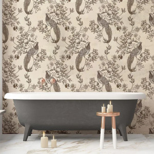 Pomegranate Garden In Coper Papel pintado