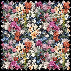 Primavera Flowers (Dark) Fabric