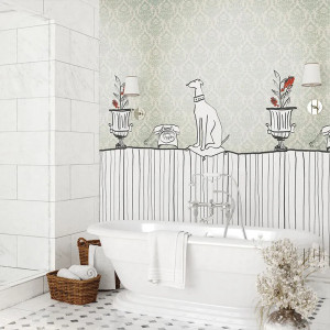 Sur la Table Mint Papel pintado