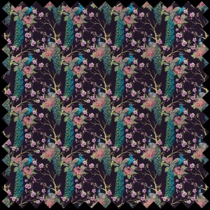 Tissu Dark Purple Pea Fowl