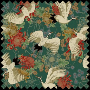 Uchikake (green) Fabric