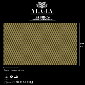 Black and Yellow Cube Fabric - Img 2