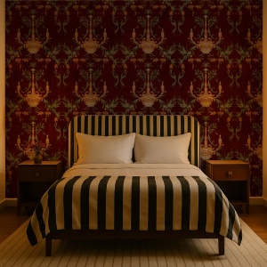 Round Table in red Wallpaper