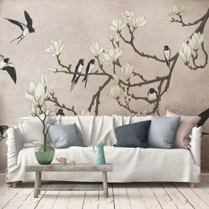 The Land of the Swallows black Behang