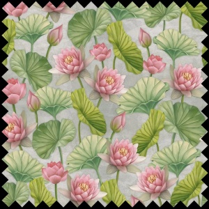The Pond (white) Fabric