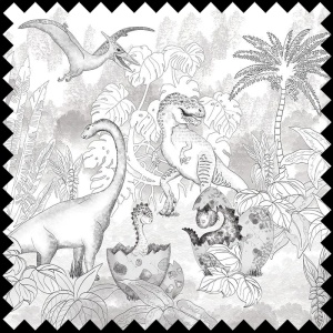Tissu David's Dino In Grey