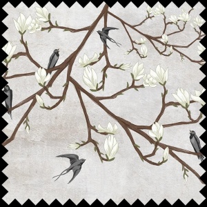 Tissu The Land of the Swallows grey