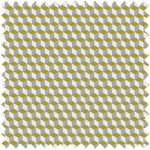Yellow and White Cube Fabric