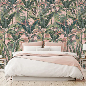 Blush Groove in Coral Tapete