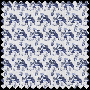Chinese toile (blue) Текстилен материал - Img 1