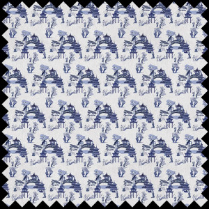 Chinese toile (blue) Текстилен материал - Img 3