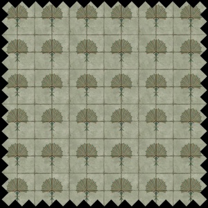 Material Textil Green Tiles Art Nouveau