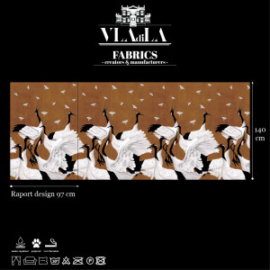 Material Textil Grus Japonesis in Ochre - Img 2