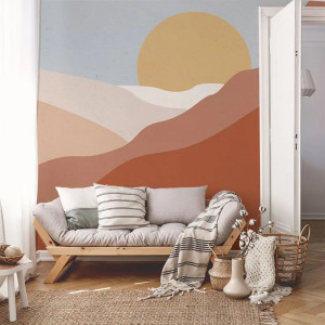 Papier peint Minimaliste Géométrique Postcard Desert Clear Sky – VLAdiLA