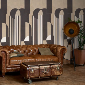 Papier peint Moderne Art Déco The daily express Brown – VLAdiLA