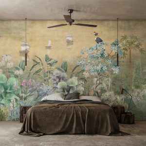 Papier peint Tropical Jungle Paradise Shore (sunset) – VLAdiLA