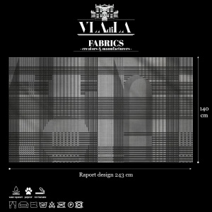 Taffy Grey Tartan Текстилен материал - Img 2