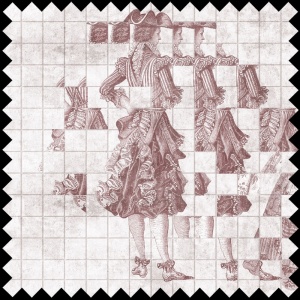 Tissu Decadent Fragments rose