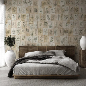 Vintage Herbarium Behang
