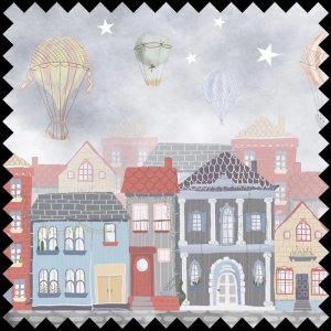 Blue Joyous Neighbourhood Fabric