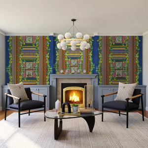 Crown's Orchard in Blue Wallpaper