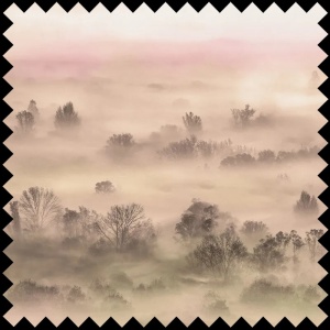 Foggy Landscape Peach Fabric