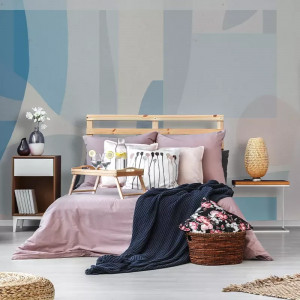 Le bonheur (bleu) Behang