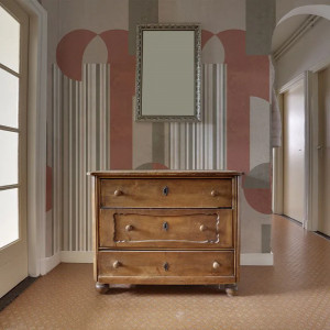 Papier peint Moderne Art Déco The daily express Red – VLAdiLA