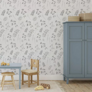 Papier peint Tropical Minimaliste Forest fragments (gray) – VLAdiLA