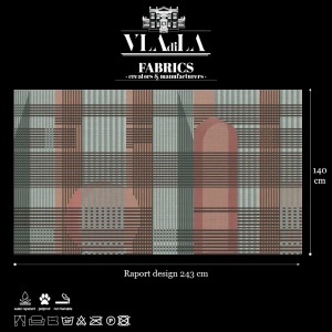 Taffy Pink Tartan Текстилен материал - Img 2