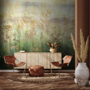 Tapet Bright Greenery Sunset