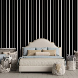 Tapet White and Black Stripes