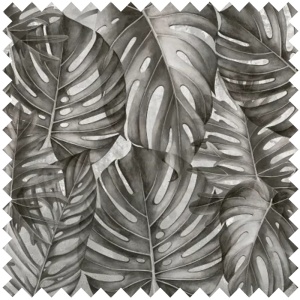 Tissu Grey Philodendron