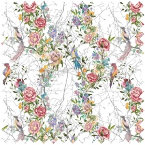 Tissu Joie de vivre in White