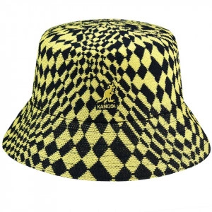 Kangol, Palarie warped check bucket albastru-galben