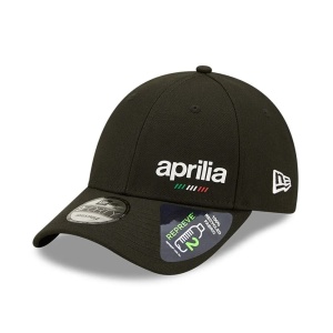 New Era, Sapca ajustabila cu logo brodat Aprilia, Negru mat