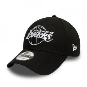 New Era, Sapca ajustabila cu logo brodat Los Angeles Lakers, Negru mat